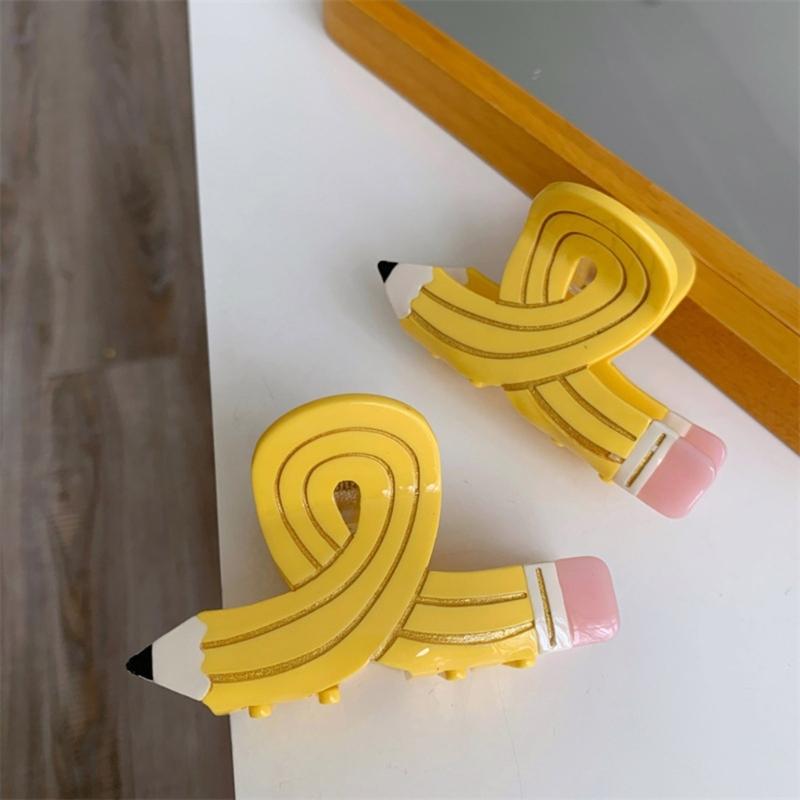 Elegant Pencil Hair Claw for Women Girl Creative Shape Claw Clip Hair Grip Ponytail Holder Back To School Hair Decors