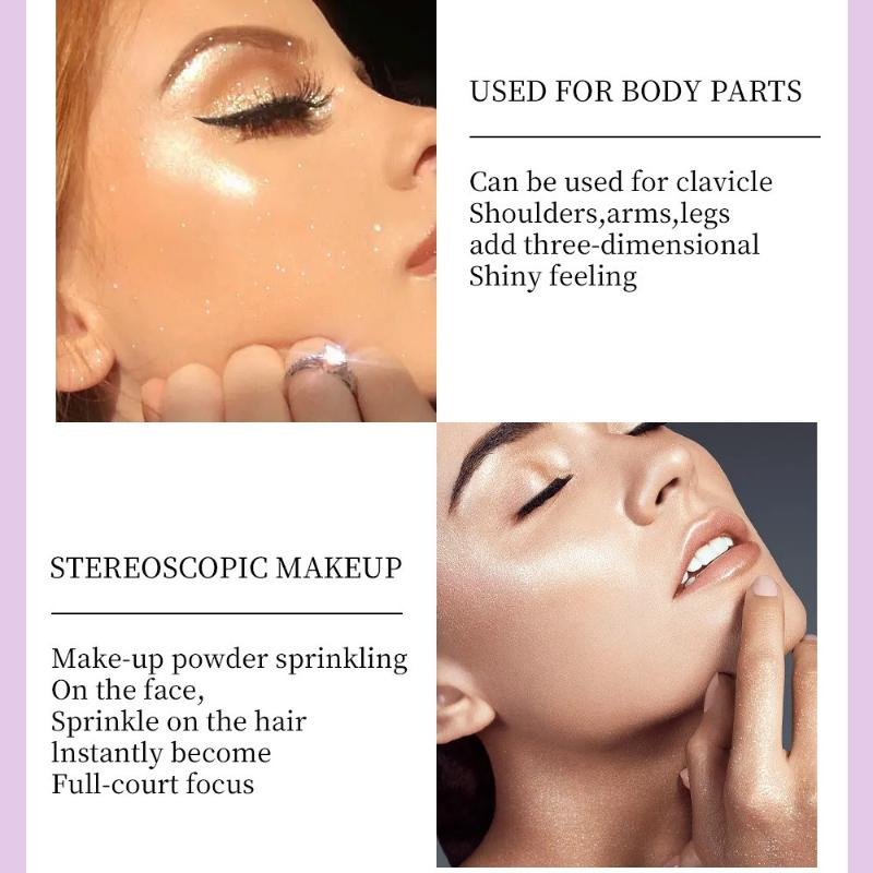 Make-up Fee Pat Puder Set Gesicht Dreidimensionales Contouring Glitzer Körperaufhellung Perlmuttfarbenes Highlight-Puder Set