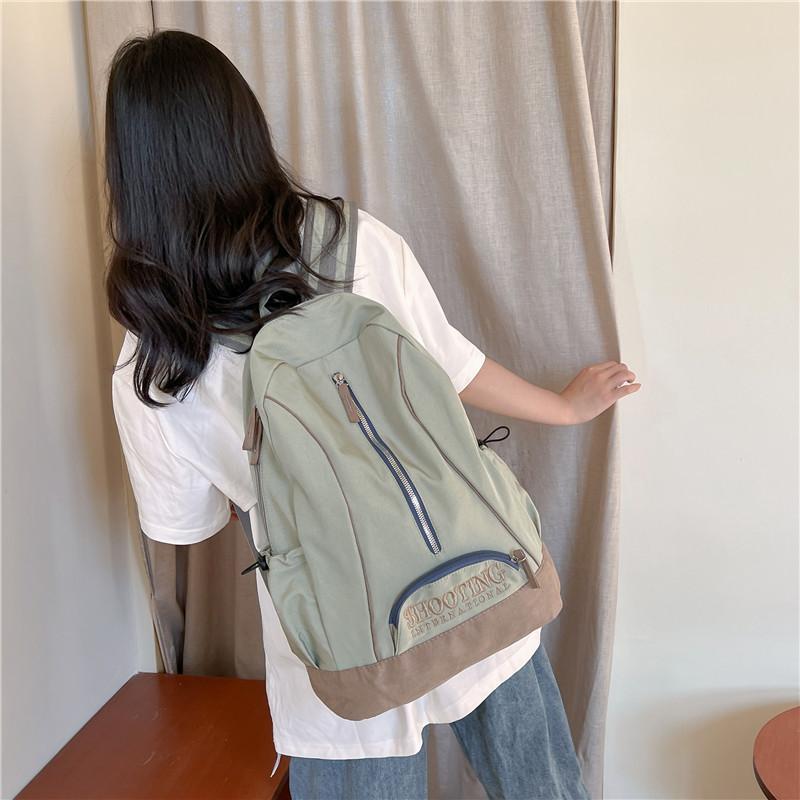 New nylon canvas bag women's new soft collapse backpack leisure students class large capacity backpack