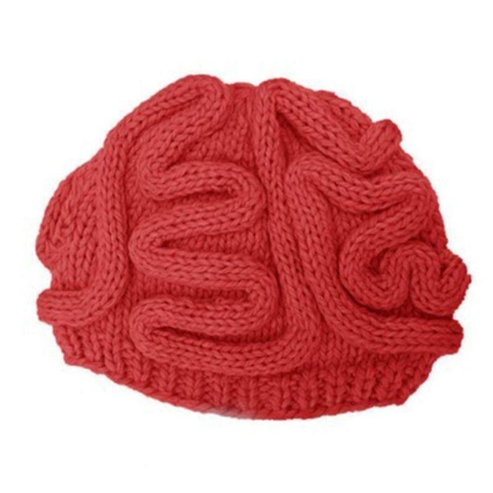 Creative Knitted Brain Hat Warm Funny Brain Beanie Stretchy Brain Pullover Cap  Skiing