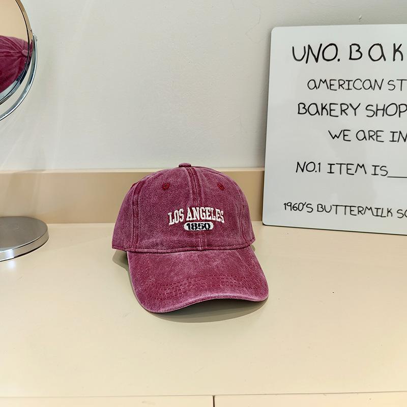 Fashionable Casual Wash Cotton Baseball Hat for Women Fashion Brand Letter Embroidery Couple Baseball Cap Breathable Spring and Summer