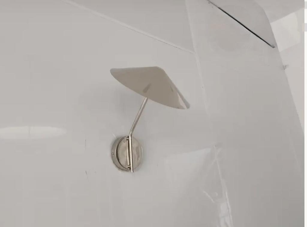 Polished Chrome Wall Light Fixture, Minimalist Vanity or Bedroom Lighting Sconce