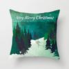 Merry Christmas Santa Elk Print Pattern Cushion Cover Home Living Room Sofa Decoration Square Polyester Pillow