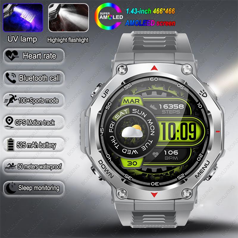 NEW For T-Rex3 Smart Watch Men 10ATM IPX8 Waterproof Smart Watches Compass Altimeter Barometric 1.43'' AMOLED Bracelet