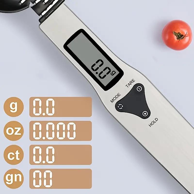 1PC Bilancia Digitale a Cucchiaio Acciaio Inossidabile Commutabile ad Alta Precisione Misurino Elettronico da Cucina per Cottura Alimenti