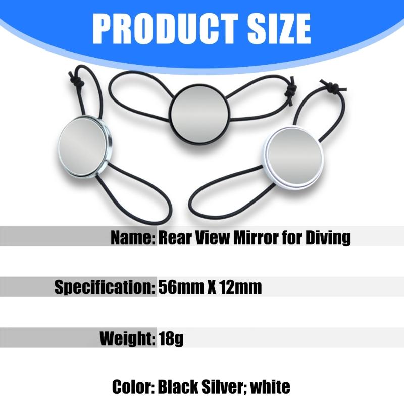Adjustable Diving Rearview Mirror With Lanyard Ergonomic Diving Rearview Mirror for Underwater Equipment Check