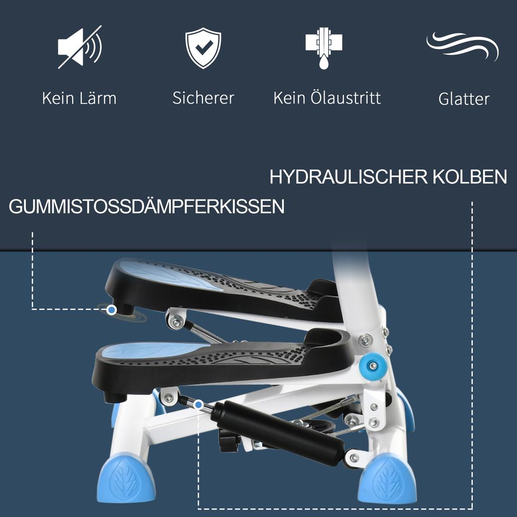 Twister Stepper, Máquina de Step con Resistencia Ajustable, Pantalla LCD - Azul