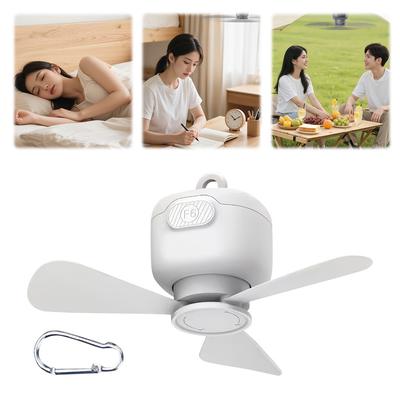 Portable Camping Fan Rechargeable Small Ceiling Fan Low Noise Camping Ceiling Fan Remote Control for Tent Canopy RV Beach