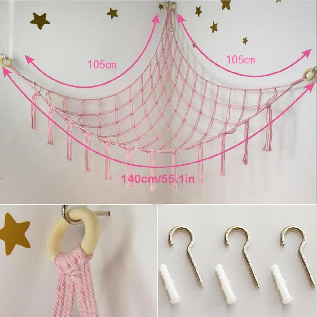 Large Plush Toy Hammock Net for Stuffed Animal Storage In Children's Bedrooms