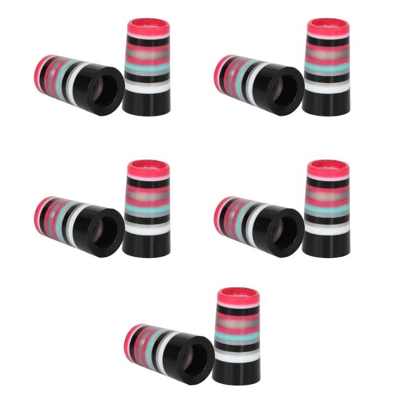 10Pcs Golfing Iron Ferrules Colorful Striped Golfing Iron Ferrules Fit 0.35Inch 0.37Inch Iron Shafts Golfing Equipment