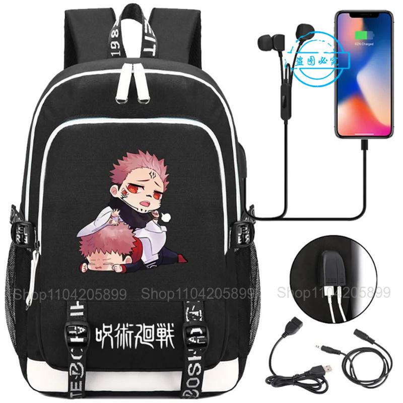 Jujutsu Kaisen Backpacks Anime Mochila Student Teenager Schoolbag Unisex Fashion USB Charge Laptop Travel Rucksack Boys Gift