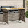 VidaXL Garden Table with Grey Wood Top 110x68x70 Cm Rattan, Garden Furniture, Outdoor Furniture, Table, Table At 366356