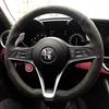 Hand-Stitched Black Line Suede Non-slip Wear Resistant Car Steering Wheel Cover For Alfa Romeo Stelvio Giulia Auto Parts