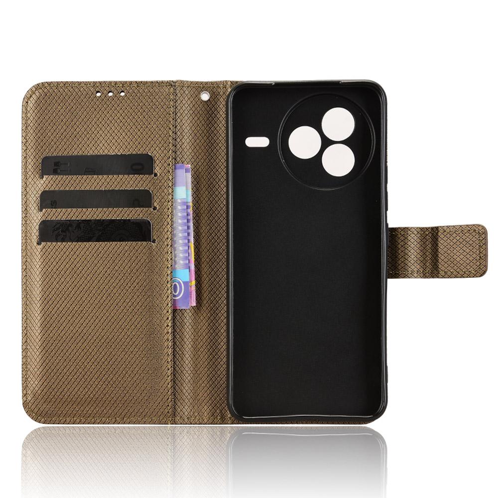 For Xiaomi Civi 5 Pro 5G Leather Wallet Case with Strap Diamond Texture Phone Cover