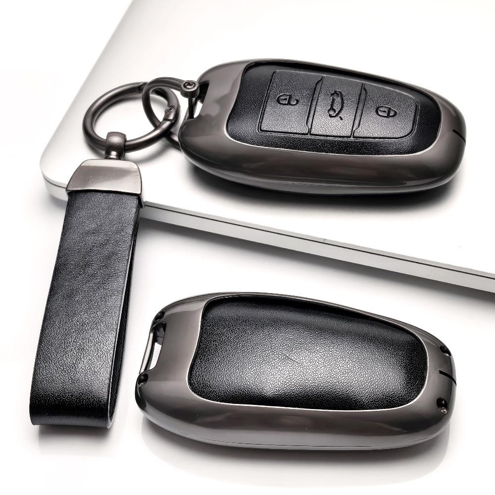 Zinc Alloy Genuine Leather Fit For Peugeot 2008 3008 4008 5008 308 408 508 Citroen C5 C4 C4L C6 C3-Xr Picasso Grand Ds3 Auto Key Fob Cover Case