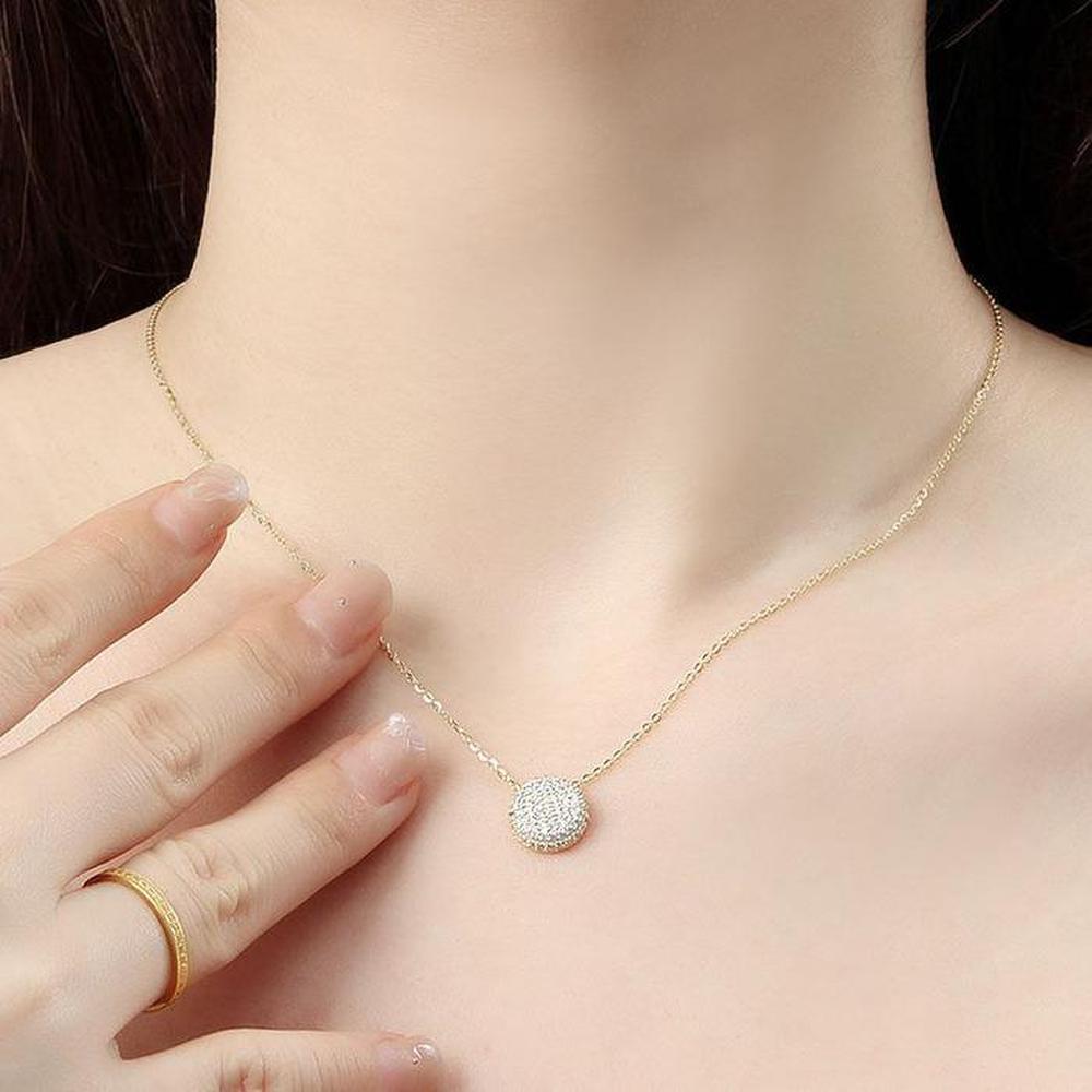 [Onoma] Onm (Bijou Holic) 92.5 Silver Gold-Plated Circle Cubic Women's Necklace (18281524)