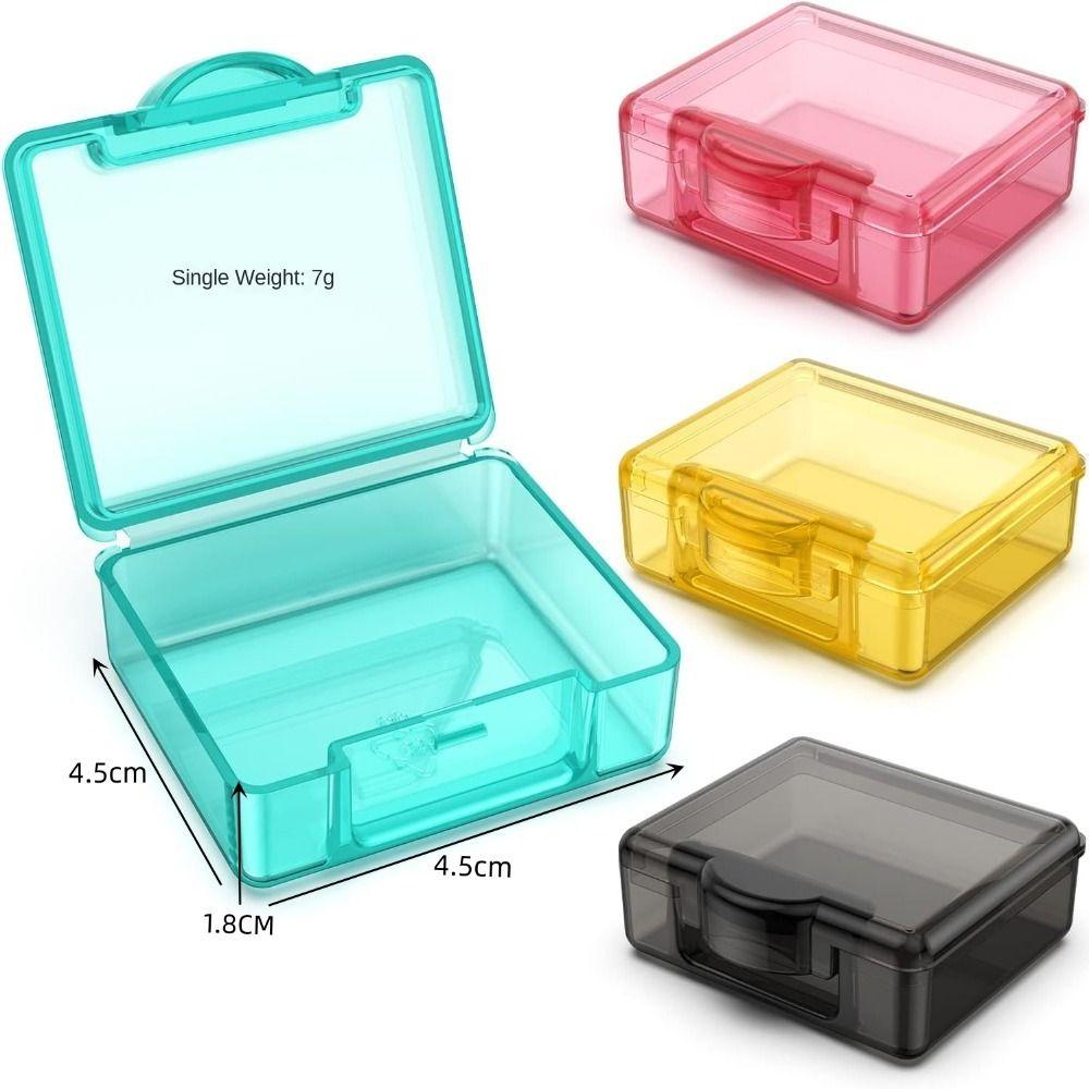 

Портативный Маленький Контейнер для Таблеток Цветной Пластиковый Бокс для Хранения Маленький Размер Бокс для Хранения Затычки для Ушей 4pcs 4 colors