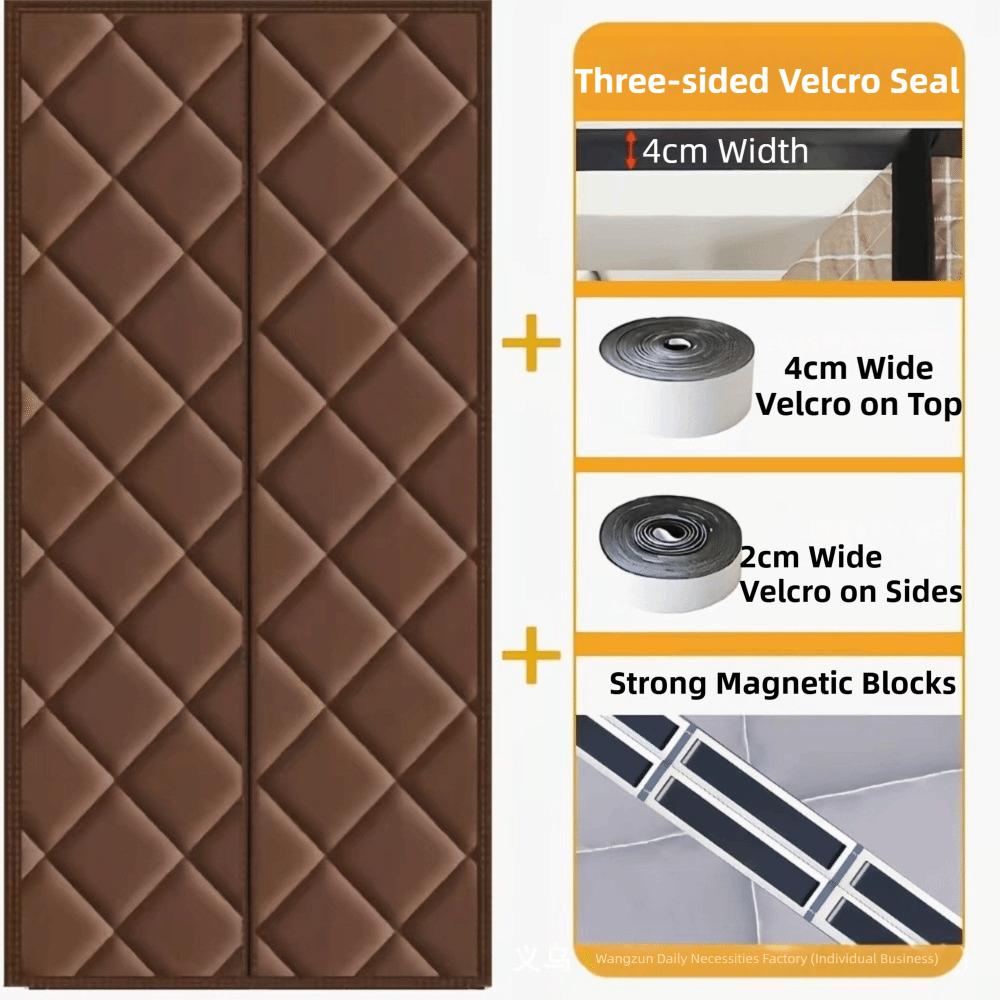 New Cotton Door Curtain Soundproof Thickened Air Conditioner Curtain No Punching Windproof Magnetic Curtain Air Conditioner Area