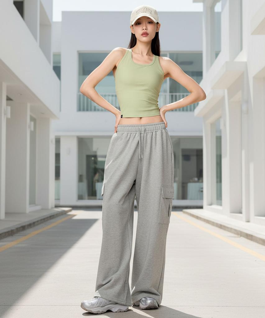XEXYMIX Lazy Mood Cargo Wide Pants Xfl1Pt1106