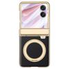 Magnetic Flip Phone Case Honor Magic V 2 Electroplated PU Leather Cover Lightweight Luxury Style