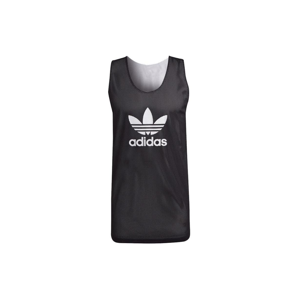Adidas Originals Trefoil Logo Print Reversible Round Neck Straight Tube Sleeveless Tank Top Men Tops Black White HS2067 XS