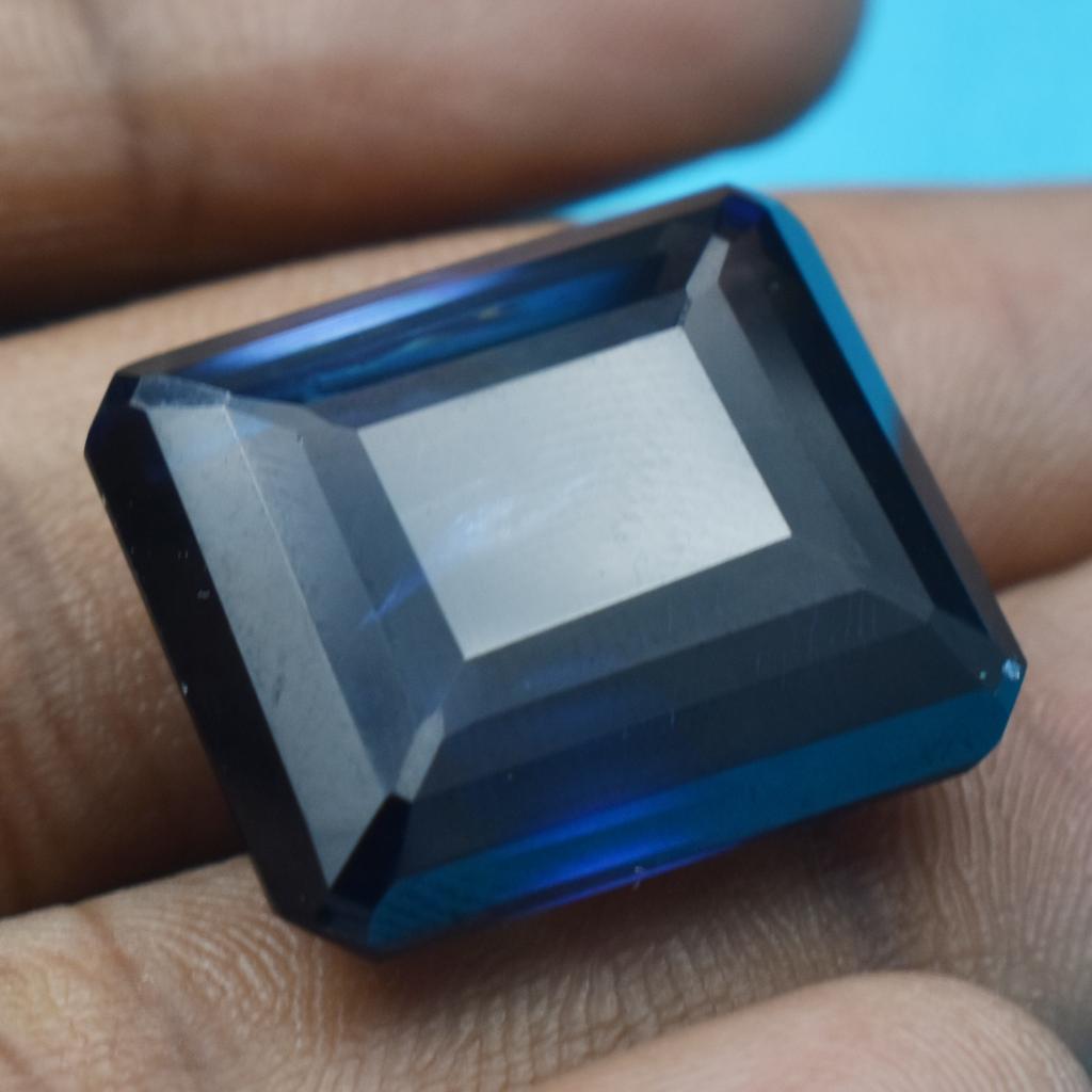 Natural Blue Sapphire Loose Gemstone Emerald Cut 40.25 ct September Birthstone for Gem Collections