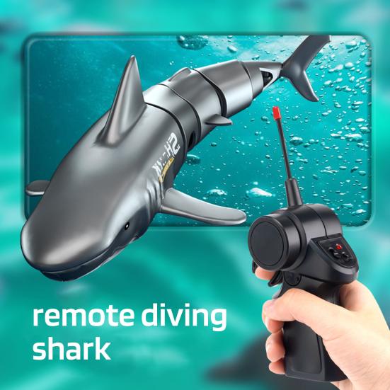 2.4GHz Remote Control Shark Toy Summer Outdoor Pool Lake Pond Bathtub Automatic Underwater Swimming RC Shark Boat Toy Boys Girls Christmas Gift