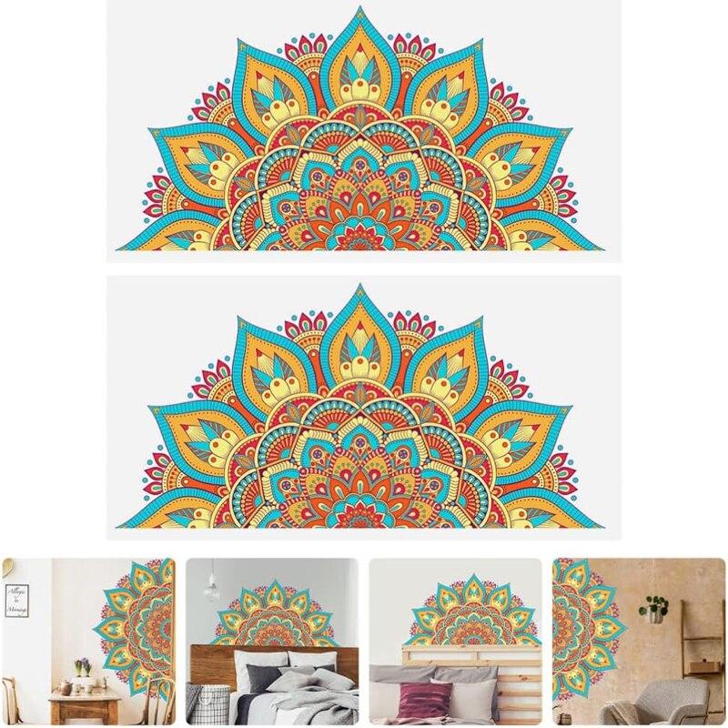 Bunte Mandala-Lotus-Wandaufkleber, Heimzimmerdekoration, Meditation, Aufkleber, Wandaufkleber, Yoga-Studio-Poster