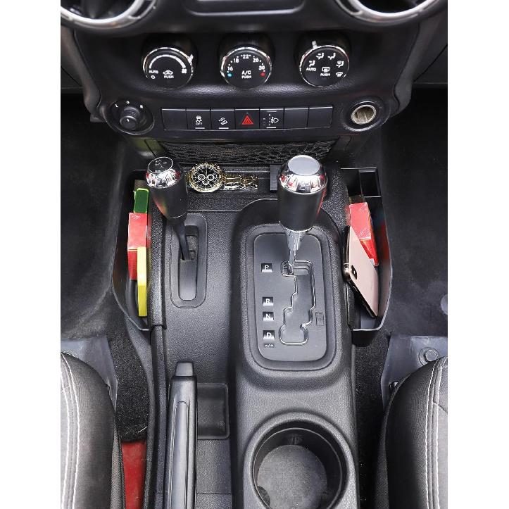 Savadicar GT-3 JK Shifter Storage Box, Gear Shift Console Side Tray Organizer For 2011-2018 Jeep Wrangler JK JKU, Interior Accessories, Reserved USB