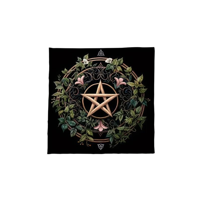 

Star Plant Pattern Astrology Tablecloth Tarots Divinations Tablecloth Altars Cloth Divinations Board Game Accessory A 50x50cm