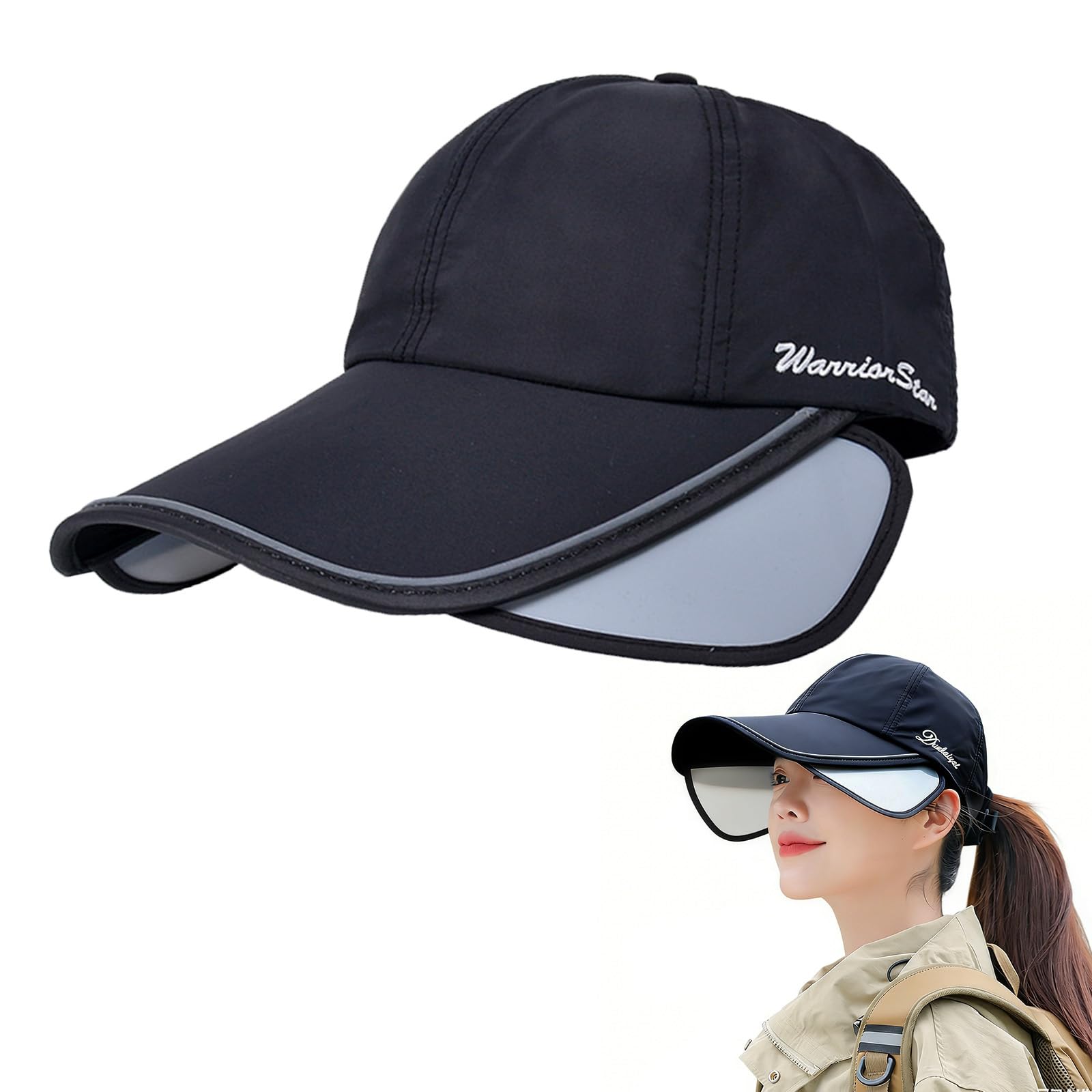 

UV Protection Hat for Sun Wide Slimming Sun Adjustable UV Suitable for Head Circumference Black [LEZOOY] Women, UPF50+ Hat, Brim, Sweat-Absorbing, чёрный