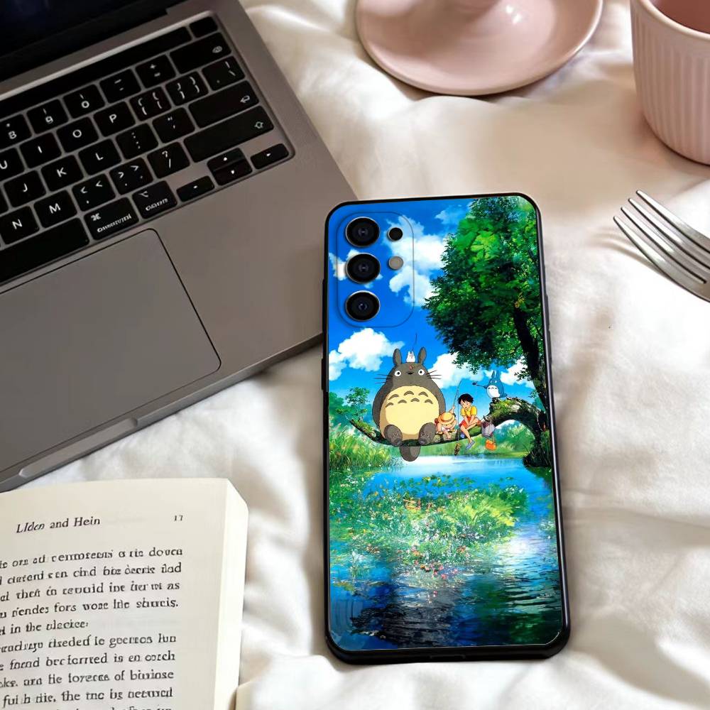 

Cartoon Cute T-Totoros Phone Case For Samsung S25,24,23,22,30,21,10,9,Ultra,Plus,Lite,FE,4,5 G Soft Black Case Samsung S24