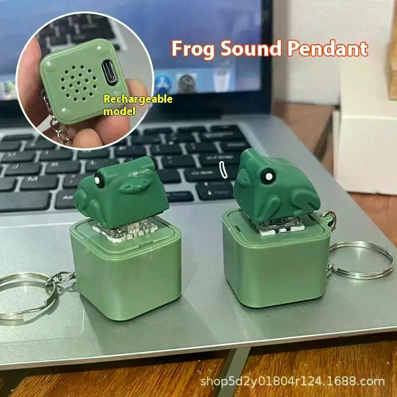 Portachiavi Rana Anatra Crocitante Divertente Tastiera Ricaricabile Fidget Clicker Sonoro Portachiavi Con Luce LED Per Sollievo Dallo Stress