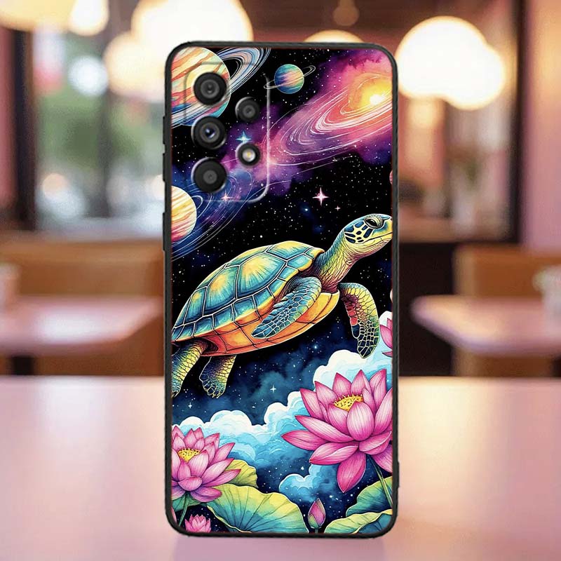 Cartoon Anime Turtle Elephant For Samsung A41 A35 A34 A33 A32 A25 A24 A23 A21s A06 A05 A04 A03 Note 10 20 Ultra 5G Black Case