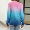 Women's T Shirt Print Button Long Sleeve Daily Weekend Fashion Basic V- Neck Regular Top