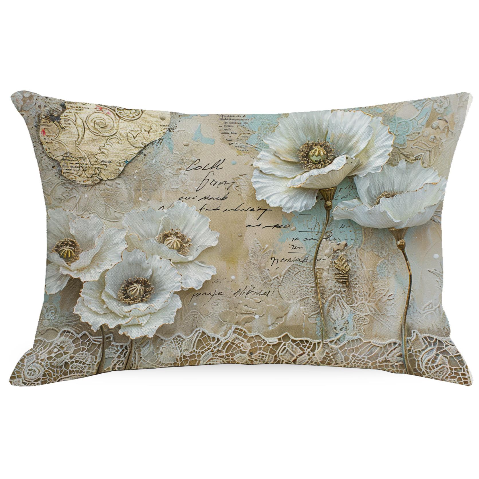 

Новая Ретро Наволочка с Маком, Домашняя Гостиная, Диванная Подушка, Поясничная Наволочка, Декор 30 * 50Cm