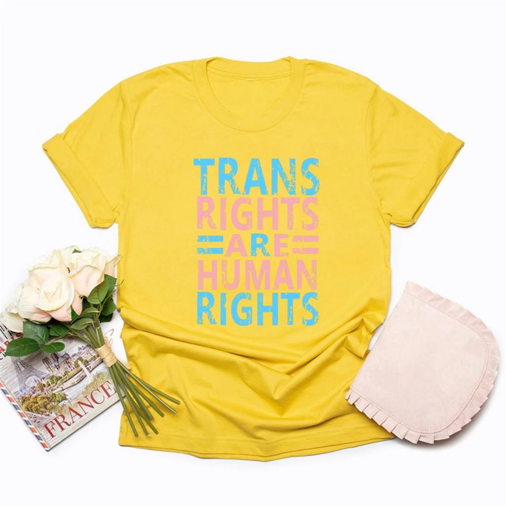 Trans Right Are HuUnisex Rights Shirt LGBTQ Tee Unisex Women Short Sleeve Tshirts Vintage Unisex Streetwear Tshirt Pride Month TShirt