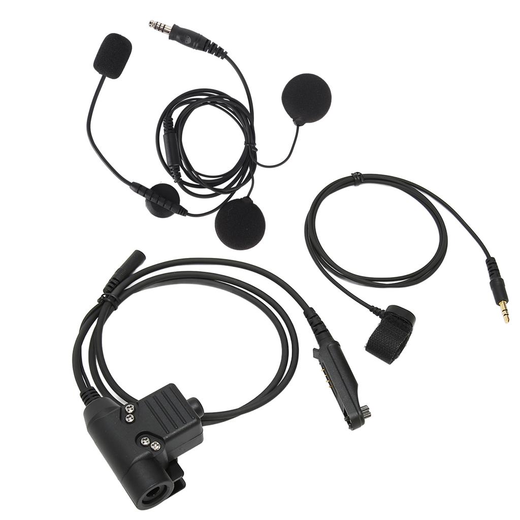 Motorcycle Headset Mic Kit with Adapter Walkie Talkie Helmet Earpiece for Baofeng UV 9R PLUS