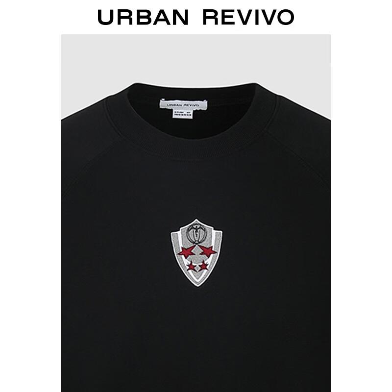 UR Spring 2025 Men's Color Block Embroidered Loose Sweatshirt