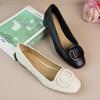 Popular Square Head Shallow Mouth Single Shoes Women's 2025 Autumn New Soft Leather Soft Sole Fashionable Versatile Small Leather Shoes Commuter Wom