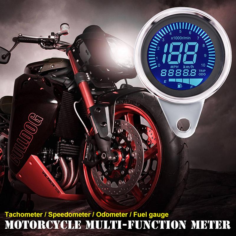 LMoDri Universal Multi-function Modified Motorcycle Instrument Digital Backlight Motorbike Car Fuel Oil Gauge Meter