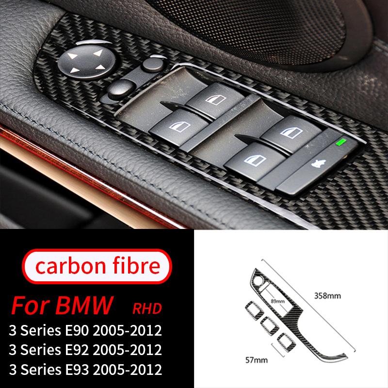 

Для BMW E90 E92 E93 3 серии 2005-2012 2 шт. аксессуары для интерьера из настоящего углеродного волокна, центральная консоль автомобиля, CD, крышка панели переменного тока L