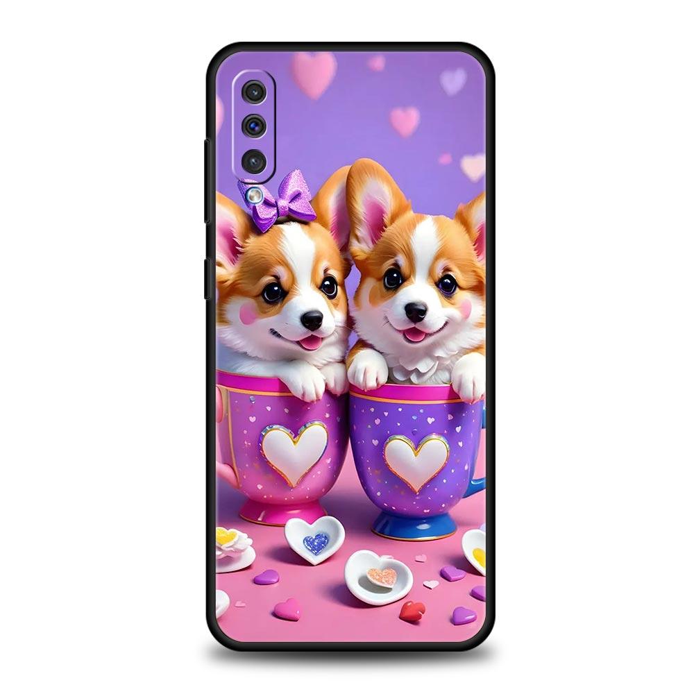 Cute Corgi Dog Phone Case for Samsung Galaxy A56 A36 A26 A16 A34 A24 A42 A22 A20 A12 A40 A30 A10 5G Soft TPU Cover Shell Fundas