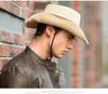 Men's Trendy Wide Brim Denim & Straw Foldable Sun Hat for Outdoor Travel