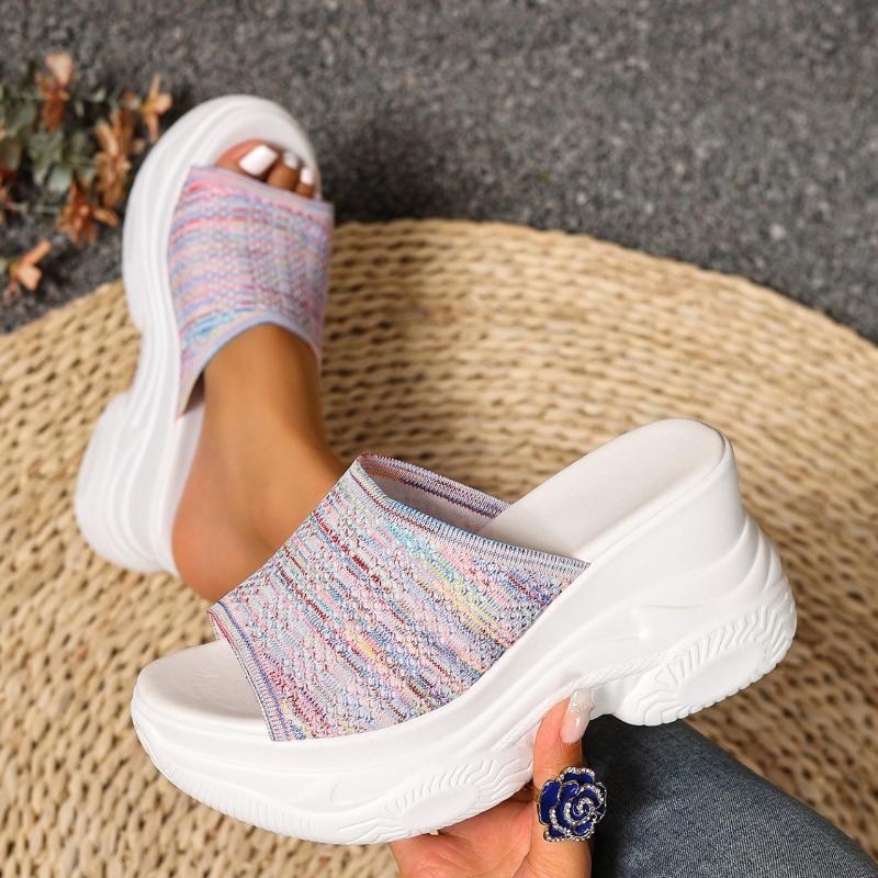 Fashion Women Sandals Fashion Comfortable Casual Shoes Women 2025 New Non-slip Thick-soled Sandals Round-toe Wedge Light Roman Sandals