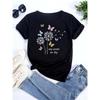 Dandelion graphic printing T-shirt women's summer short-sleeved round neck casual fashion streetwear top