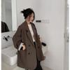 Casual Blazer for Women Spring and Autumn Korean Style Design Versatile Lazy Style Off-shoulder Small Suit for Women