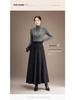 2025 Winter Women's High Waist Knit Pleated Wool Midi Skirt