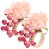 2Pcs Dining Table Napkin Ring Meticulous Craftsmanship Decorative Flower Napkin Buckle for Party Banquet Use Serviette Rings