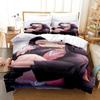 Anime Demon Slayer Nezuko Sängkläder Set Påslakan Sängset Täcke Örngott Täcke king Queen Size Pojkar Vuxen